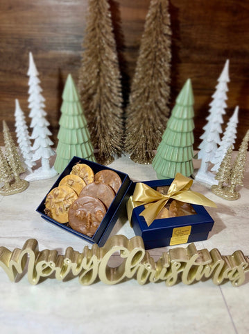 #510 Small Holiday Blue Gourmet Window Box w/Bow