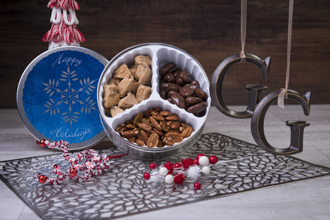 #409 Blue Snowflake Holiday Season Tin